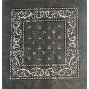 Dark Gray Bandana Green 21" x 21" - Cotton