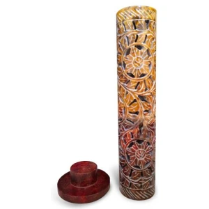 Soapstone Incense Tower Round Multi Color