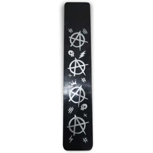 Soapstone Incense Ashcatcher - Black Anarchy