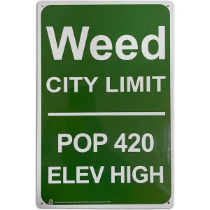 Weed City Limit Tin Sign - 20x30cm - 7.87" x 11.81"