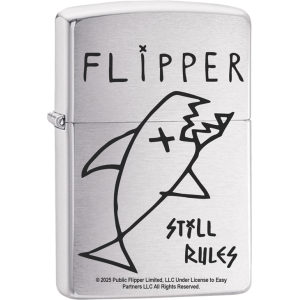 Flipper Band Brushed Chrome Zippo Lighter