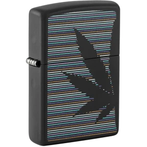 Cannabis Design Black Matte Zippo Lighter
