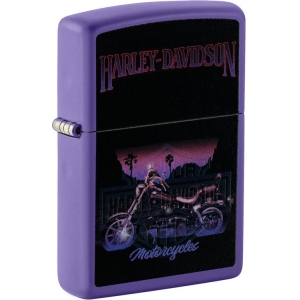 Harley Davidson Purple Matte Blacklight Zippo Lighter