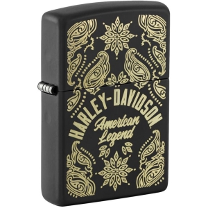 Harley-Davidson Laser Black Matte Zippo Lighter