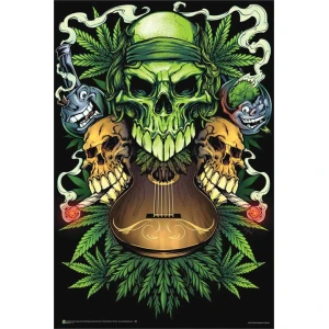 Marijuana Skulls by FlyLand Designs Poster - 24" x 36"