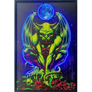 Gargoyle Framed LED Neon Light Canvas Print - 24" x 36"
