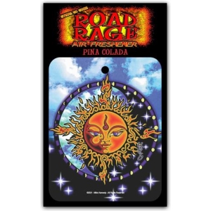 Sunface by Mikio Kennedy Road Rage® Auto Air Freshener - Pina Colada Fragrance