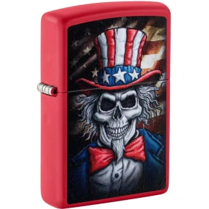 Uncle Skeleton Red Matte Zippo Lighter