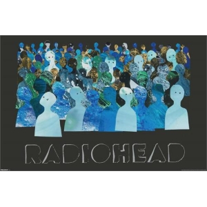Radiohead - Blue Crowd Silhouettes - Music Poster - 34" x 22.375"