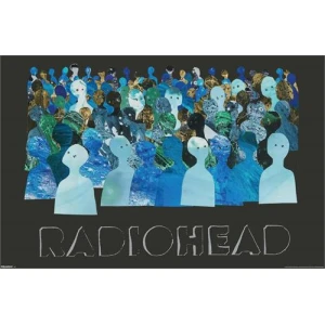 Radiohead - Blue Crowd Silhouettes - Music Poster - 34" x 22.375"