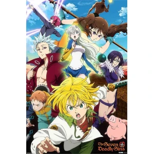 The Seven Deadly Sins Season 3 - Key Art Anime Poster - 22.375" x 34"