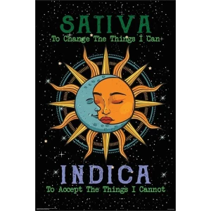 Sativa Indica Sun & Moon Poster - 24" x 36"