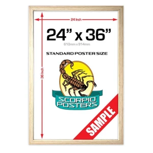 24" x 36" MDF Poster Frame - Natural Wood Color