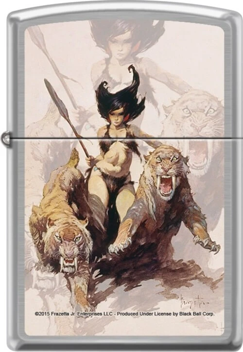 Z40UTHEHUNTRESSBRUSHEDCHROME Frazetta Huntress Zippo Image